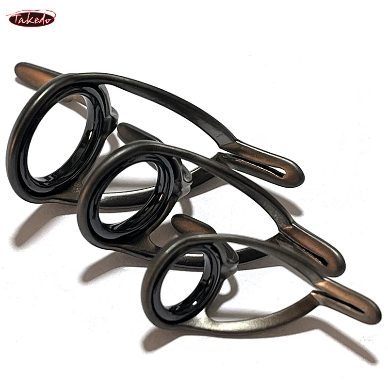 TAKEDO TN18 9 Uds. Anillos de cerámica de acero inoxidable con luz de fundición, Kit de reparación de guías de varilla, accesorios de repuesto para pesca - imagen 4