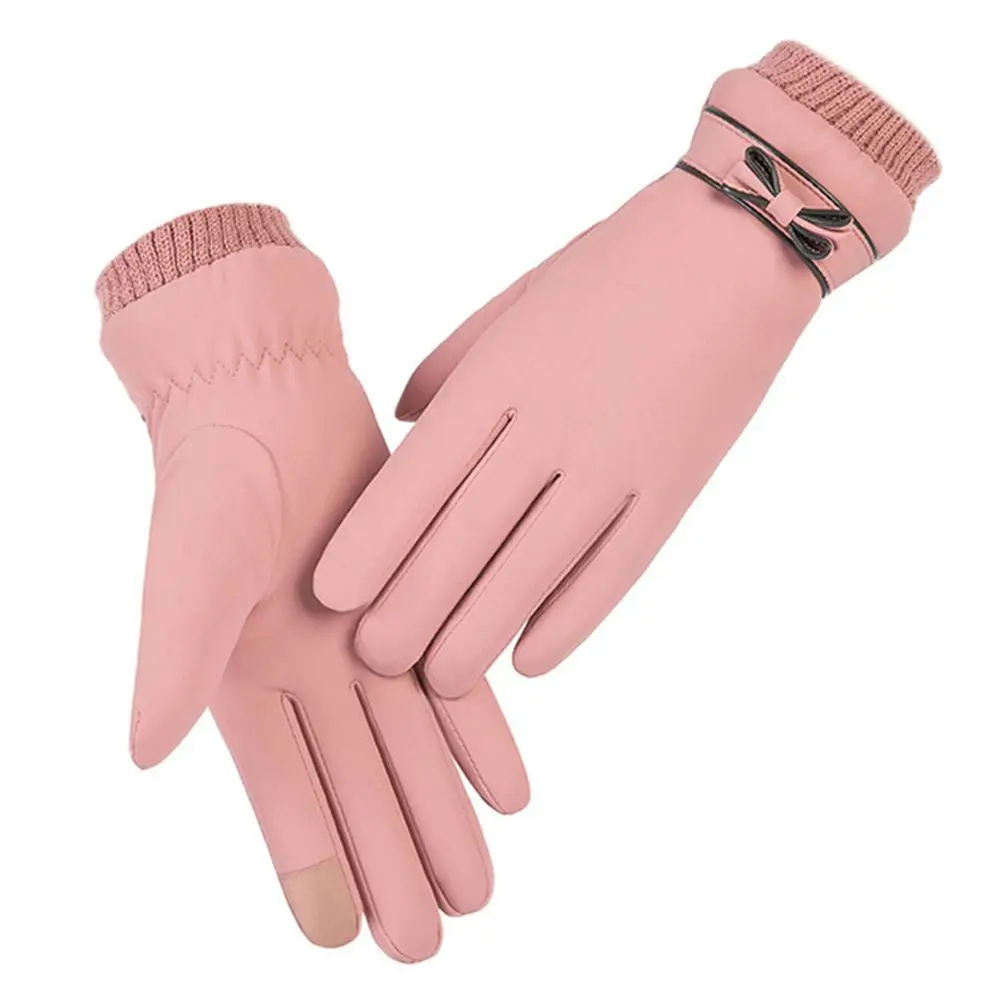 Guantes de mujer con pantalla táctil cálidos y agradables para la piel, impermeables, a prueba de viento, para invierno - imagen 4
