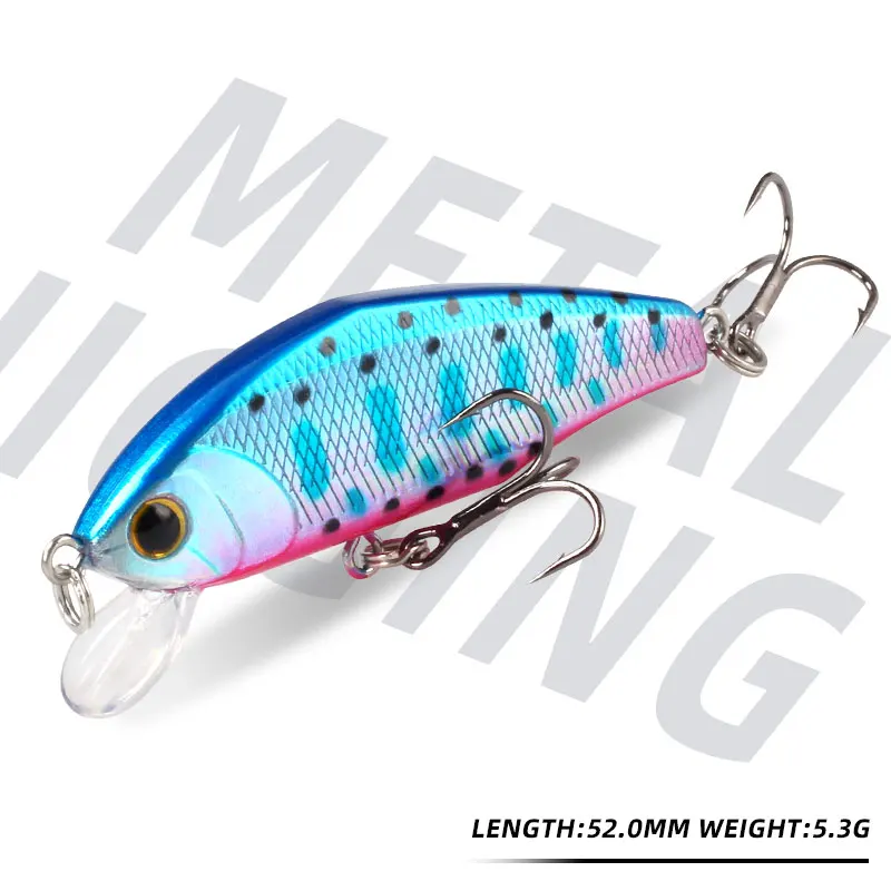 Cebos duros Magic Works Micro Minnow pesca de lubina 5,3g 52mm Jerkbait cebo Artificial Wobbler Mini señuelo de trucha pequeño pececillo hundido - imagen 3