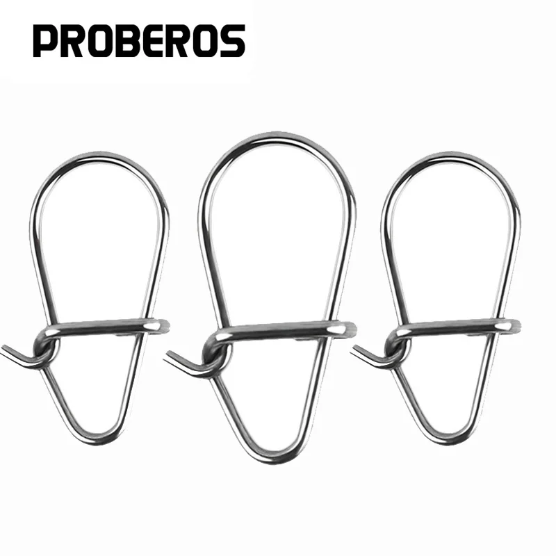 PRO BEROS 50-100 Uds 304 Acero inoxidable bonito gancho Snap Pin pesca giratorio señuelo conector accesorios de pesca de carpa mar