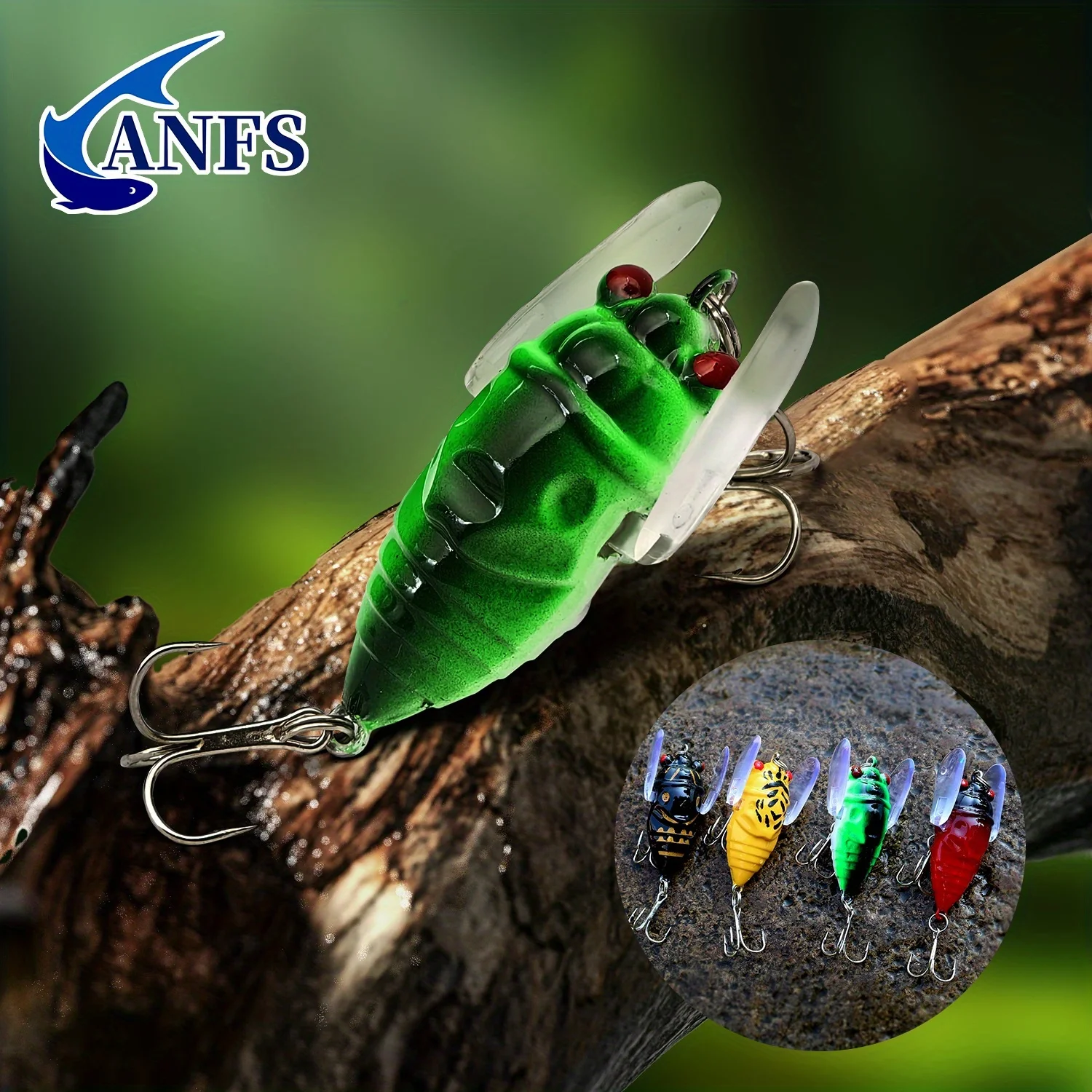 ANFS Juego de señuelos de pesca premium de 4 piezas: cebo artificial realista para una pesca exitosa, regalo de pesca perfecto para hombres para pescadores - imagen 2