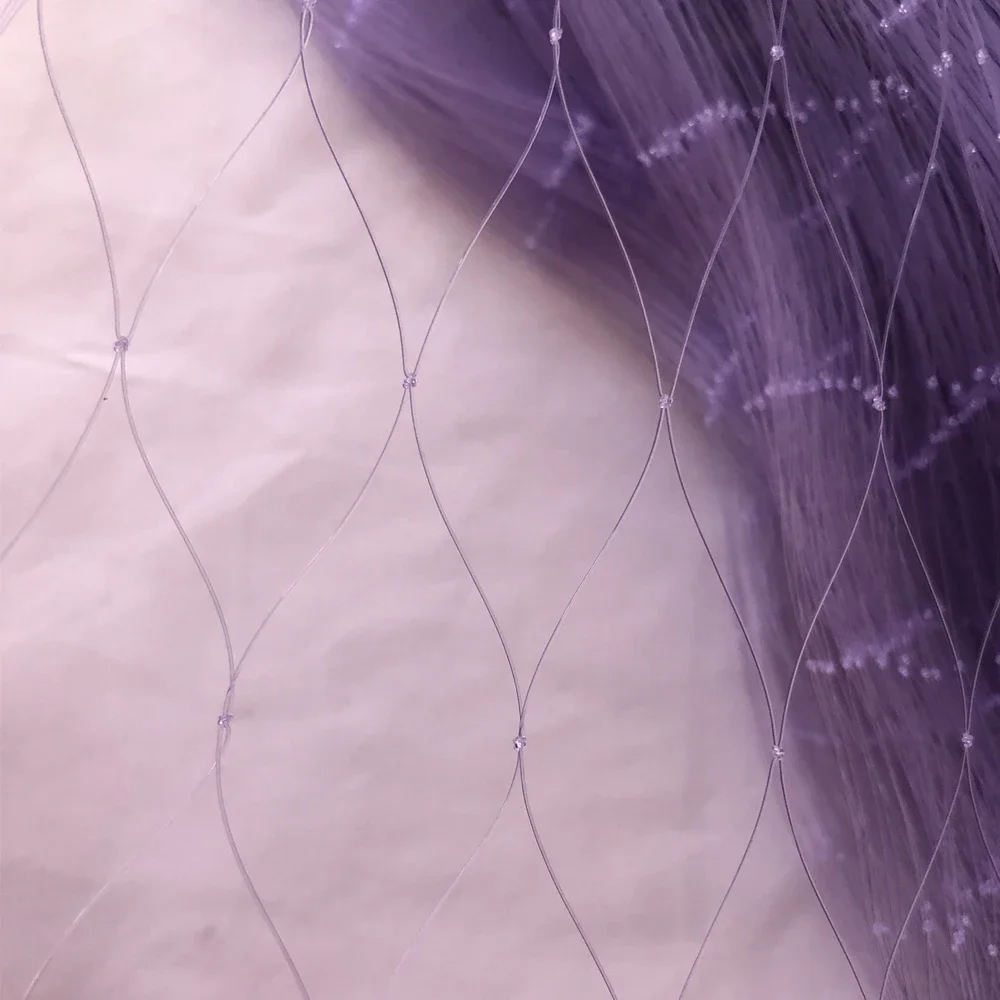 Red de pesca de nailon monofilamnet, productos semiacabados, red de enmalle de pesca azul, línea de espesor de 0,35mm-0,5mm, tamaño de malla 30mm-45mm - imagen 4