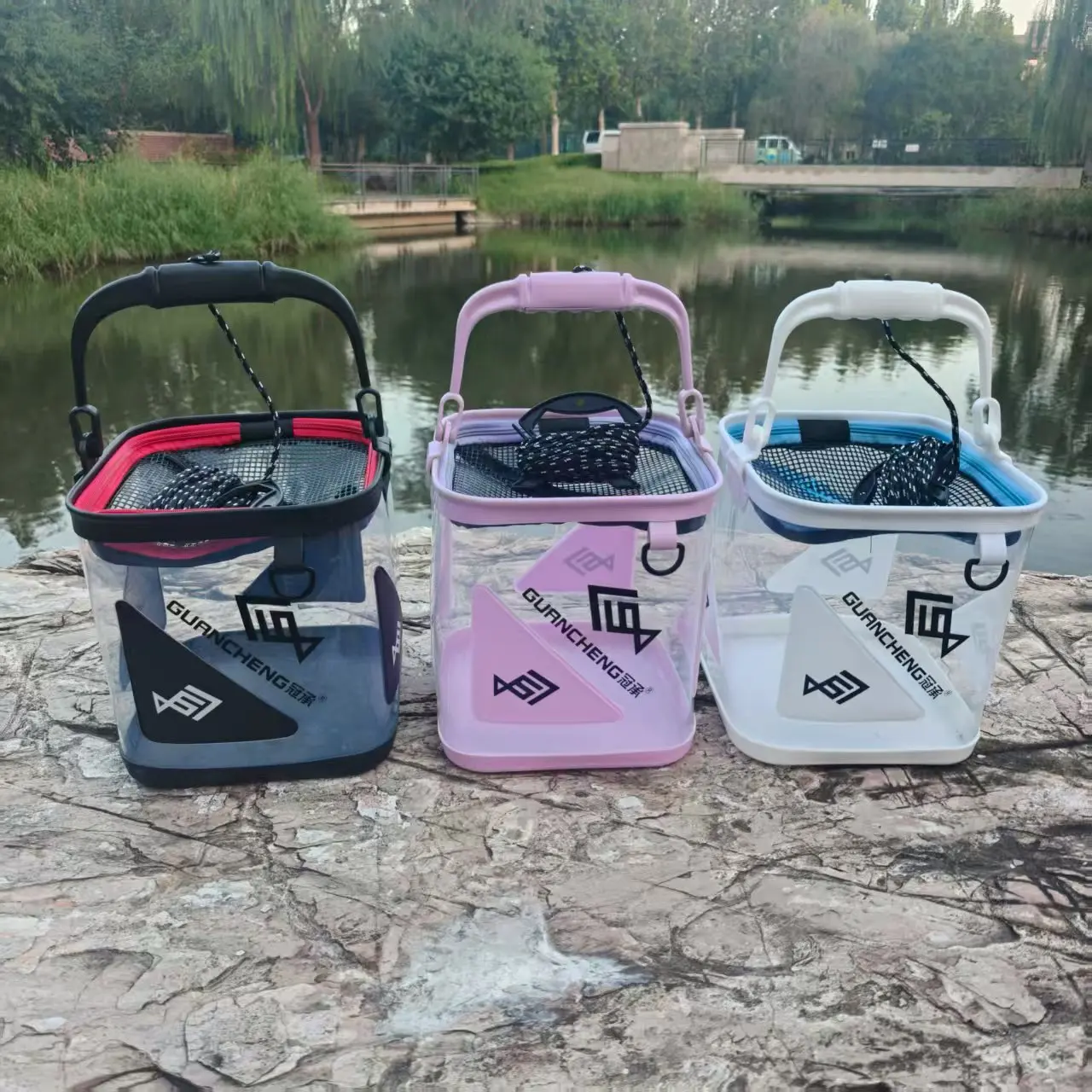 Cubo portátil plegable para peces vivos – Agua dulce y salada