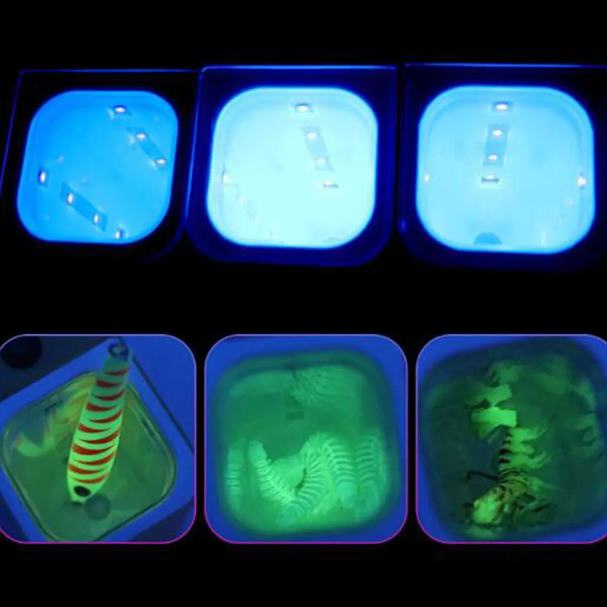 Plantilla de acumulador de encendedor UV, cebo suave, Flash LED que brilla en la oscuridad, aparejos de pesca, cargador de luz de calamar para pesca en el mar - imagen 2