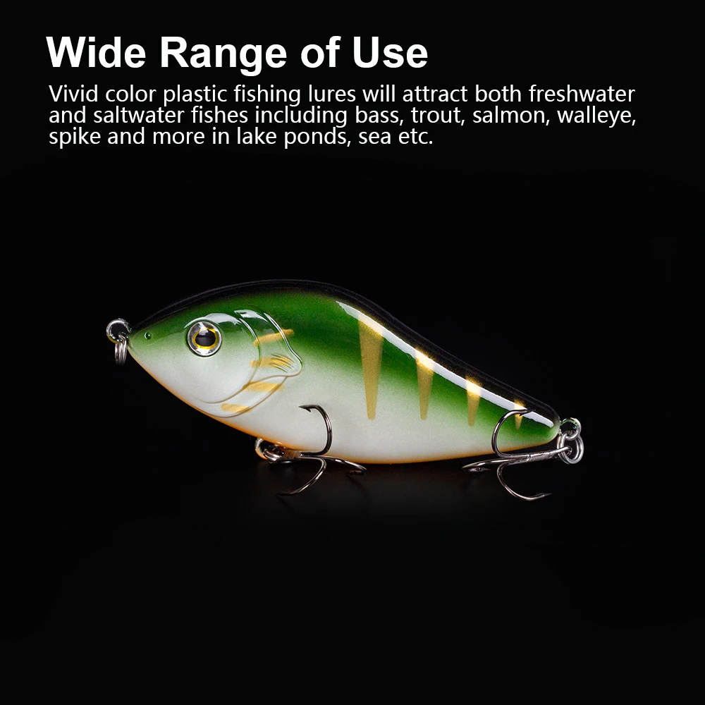 Hanlin Crankbait realista 100MM 45G Jerkbait de hundimiento lento señuelo de pesca deslizador acción de natación cuerpo duro Jerk cebo para Lucio almizclado - imagen 3