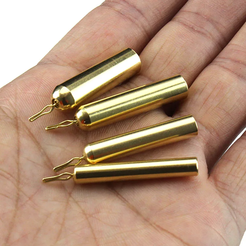 100 Uds. Peso de Pesca de cobre de forma cilíndrica 5g 7g 10g 12g giratorio para aparejos de Pesca accesorios de Material Pesca - imagen 3