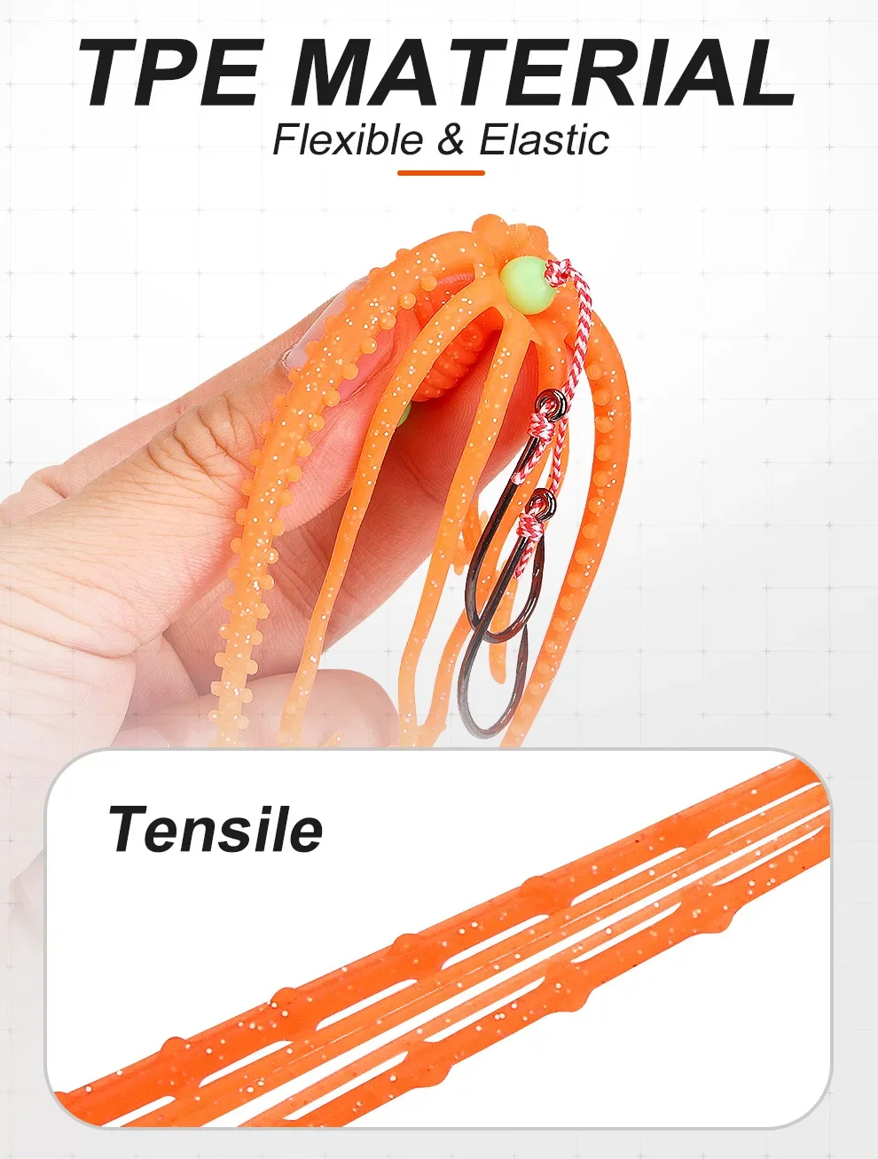Detalle del material TPE de la isca