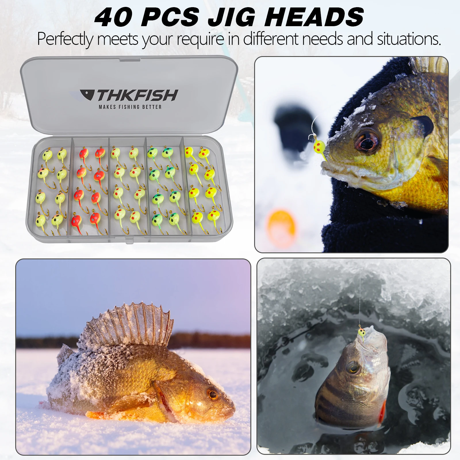 THKFISH Anzuelos brillantes para hielo – Jigging Crappie y Panfish 3g - imagen 4