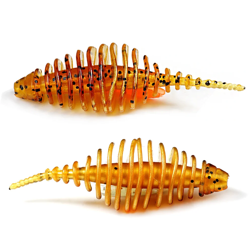 SUNMILE-cebo suave de pesca, cebos artificiales de gusano, 50mm/1,5g, 10 unids/lote, Wobblers de pesca en roca, Leurre Souple, señuelos de trucha - imagen 3