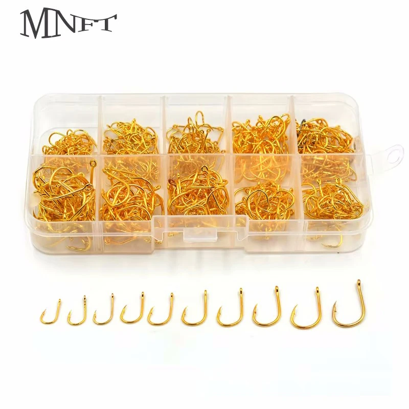 MNFT 500 Uds. Juego de anzuelos de pesca de carpa de tamaño mixto anzuelo de cebo de Jigging de acero rico en carbono