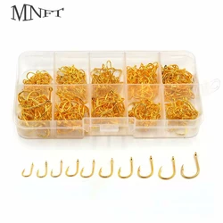 MNFT 500 Uds. Juego de anzuelos de pesca de carpa de tamaño mixto anzuelo de cebo de Jigging de acero rico en carbono