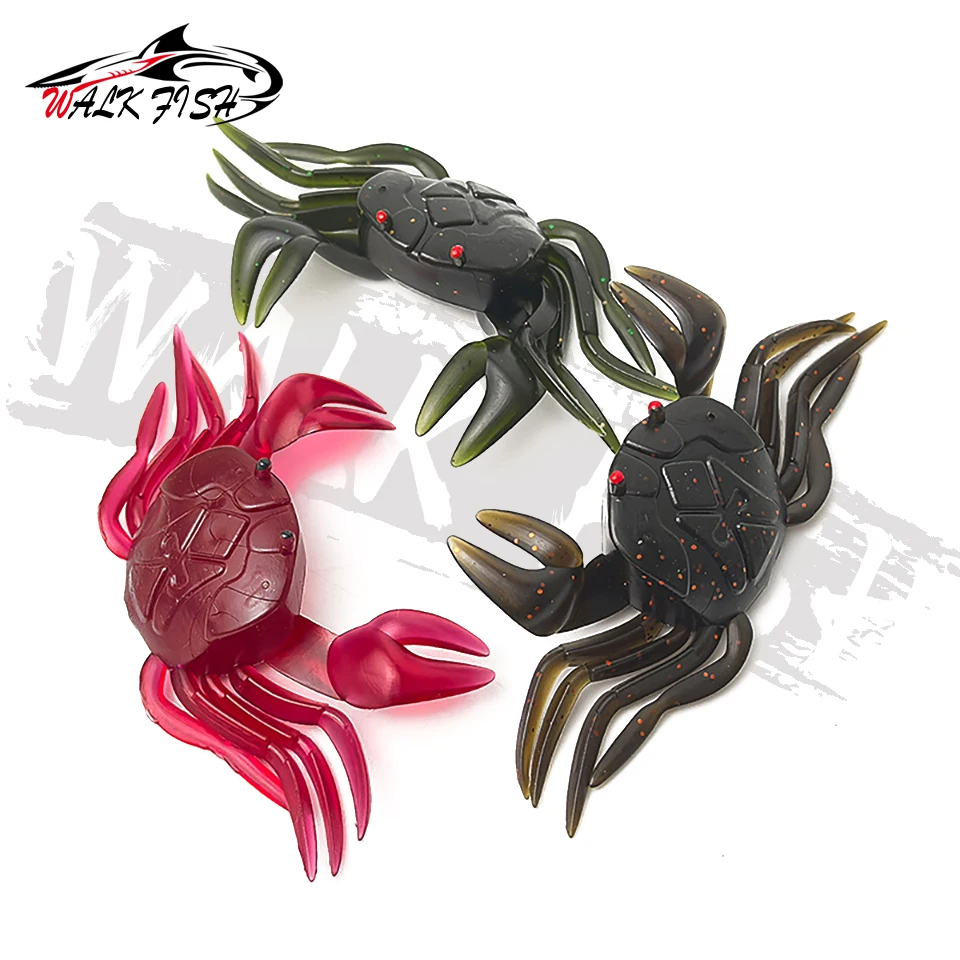 WALK FISH-señuelo de cangrejo suave y lento, cebo de cangrejo biónico de fundición larga, Artificial de PVC, pesca en agua salada, 1 Uds., 10CM/16,5G - imagen 4