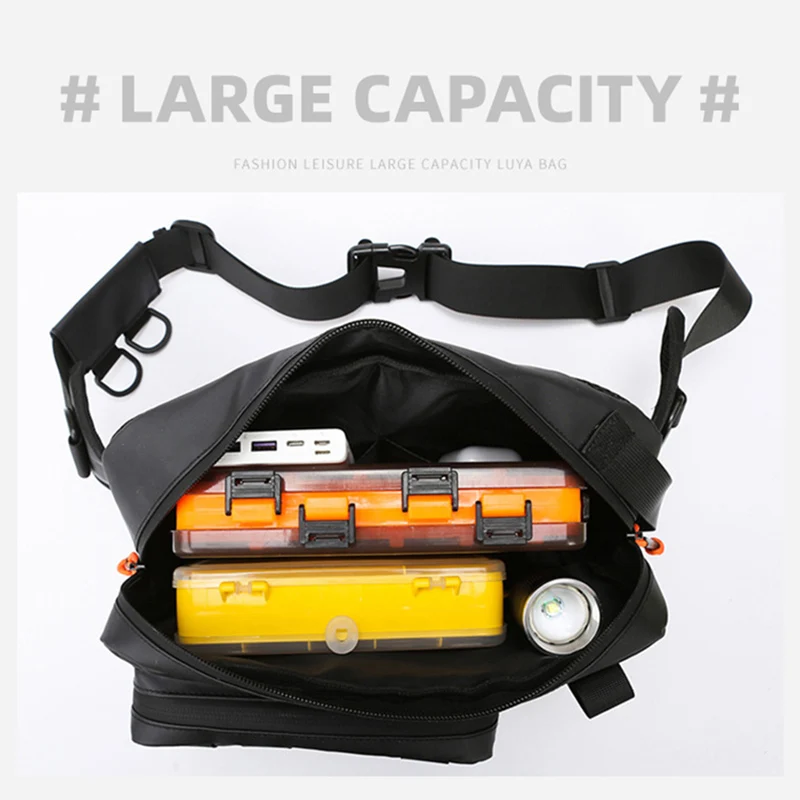 Bolsa de pecho para pesca al aire libre, senderismo, ciclismo, viaje, mochila individual, bolsa táctica de hombro, paquete de aparejos, señuelos de peces, herramientas de caza, cintura - imagen 5