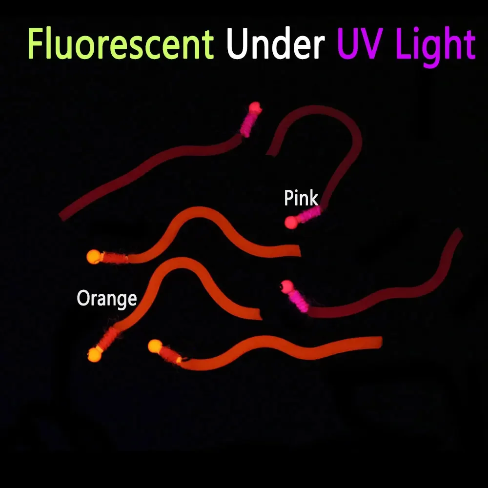 Bimoo-SEÑUELOS DE pesca de trucha, cabeza de cuentas de tungsteno, Jig Squirmy Worm Barbless Fly, hundimiento rápido, gusano de San Juan, mosca húmeda, 6 piezas, #14 - imagen 5