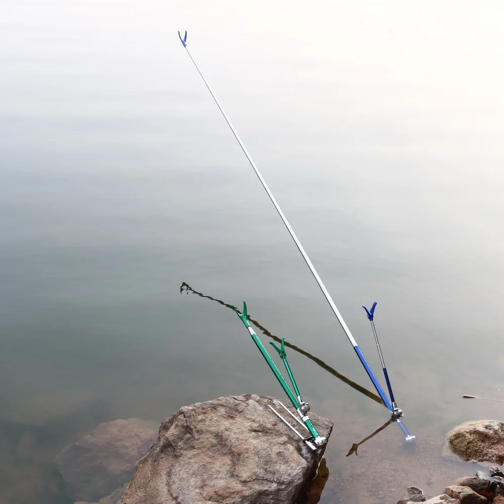 Soporte de caña de pescar telescópico, herramienta de pesca de acero inoxidable plegable, antideslizante, ajustable, 1,5 m/1,7 m/2,1 m - imagen 4