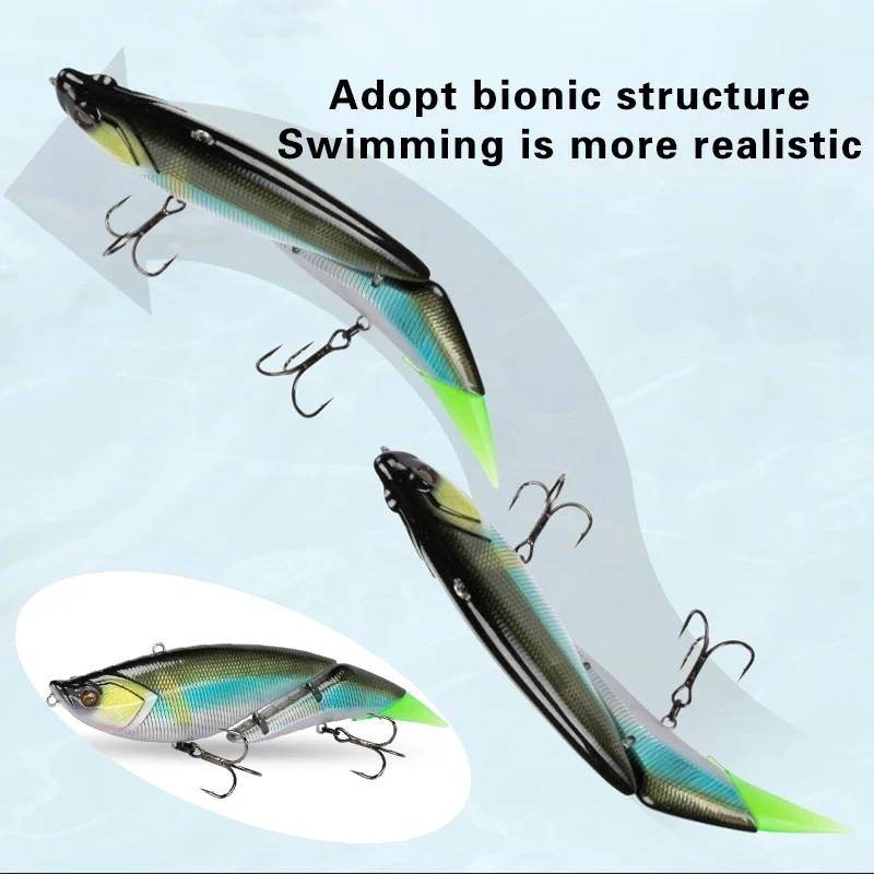 TSUYOKI Señuelo articulado Swimbait, agua dulce, Wobbler flotante, dos colas, señuelo de pesca gigante grande, DaVinci 190, 55 g, 190 mm - imagen 3