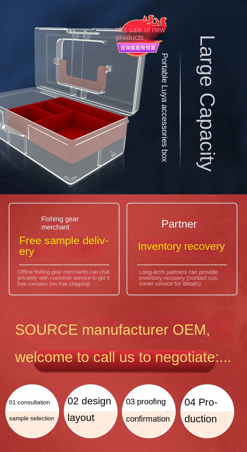 Caja de accesorios de gran capacidad para equipo de pesca