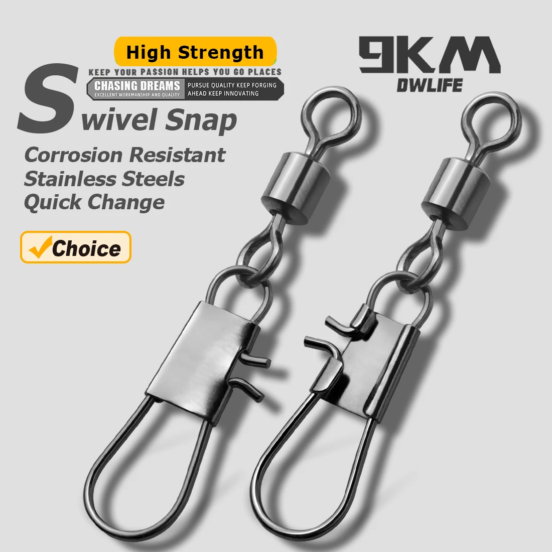 Giratorios de pesca de 9KM con broche de enclavamiento, broche giratorio de pesca para aparejos de agua dulce y salada, 50 ~ 200 piezas a granel