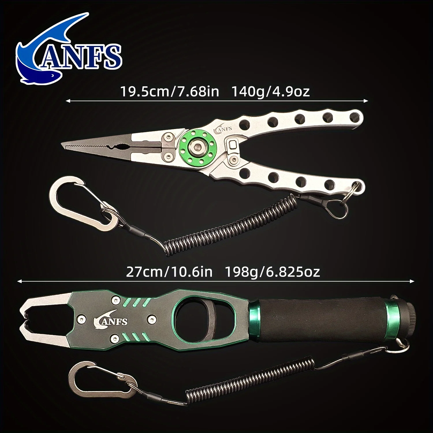 ANFS Herramienta de alicates de agarre de labio de pesca - Pinza de labio de pescado con escala, pinza de pesca de 40 libras - Alicates de pesca prácticos bloqueables - imagen 3