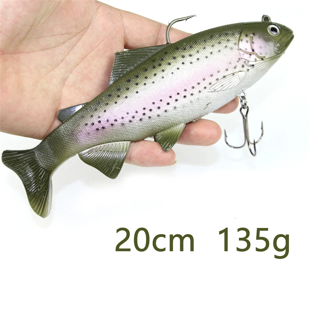 Cebos Wobblers artificiales 20/30cm 135/400g Pesca en el mar tamaño grande simular peces señuelo suave Lucio Swimbait manivela cebo aparejos de Pesca - imagen 5
