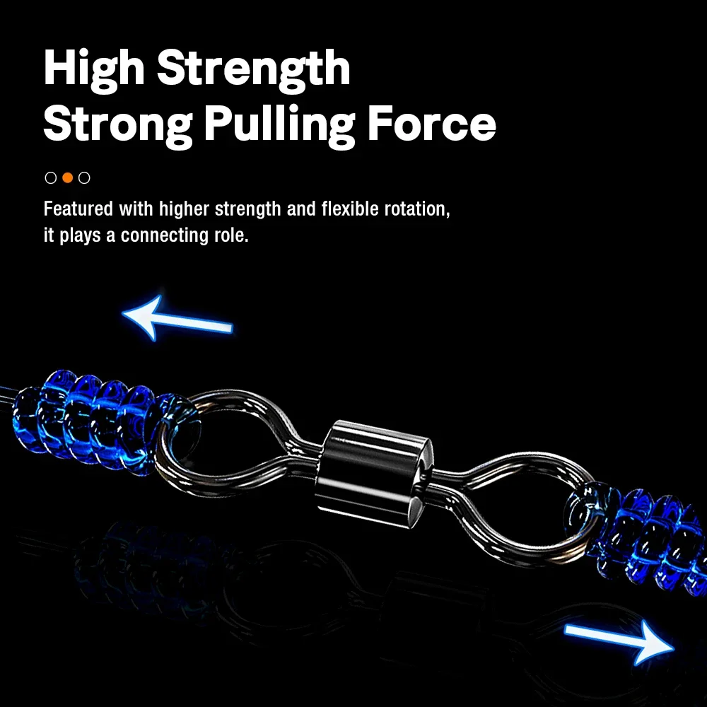 THORFORCE 50 Uds conector de pesca giratorio anillo sólido señuelos anzuelos de pesca de acero inoxidable herramienta de accesorios de rodamiento de barril - imagen 5