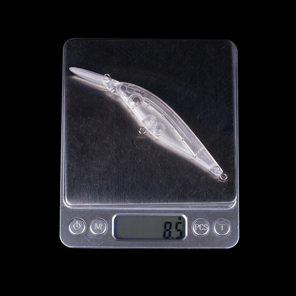 Hanlin-Cebo Crankbait de plástico duro sin pintar, sonajeros Jerkbait, manivela, labio largo, cebo Minnow, aparejos flotantes de lubina, 10/20 piezas espacios en blanco, 11CM, 9G - imagen 3
