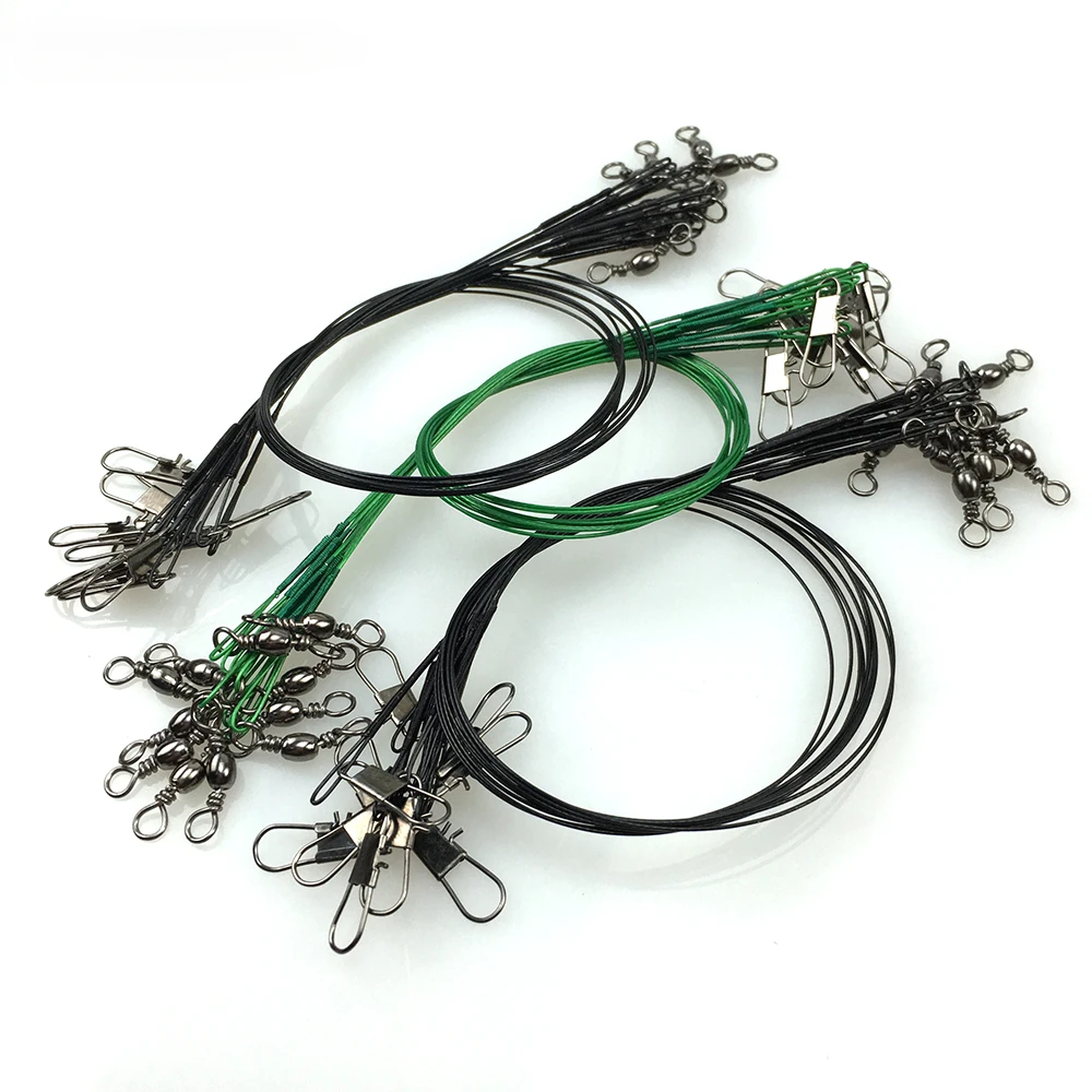 Sedal de pesca de acero antimordeduras, cable de prueba de 28Lbs/13kg, resistente, conector para anzuelos de señuelo, 60 piezas, 15cm-25cm - imagen 4