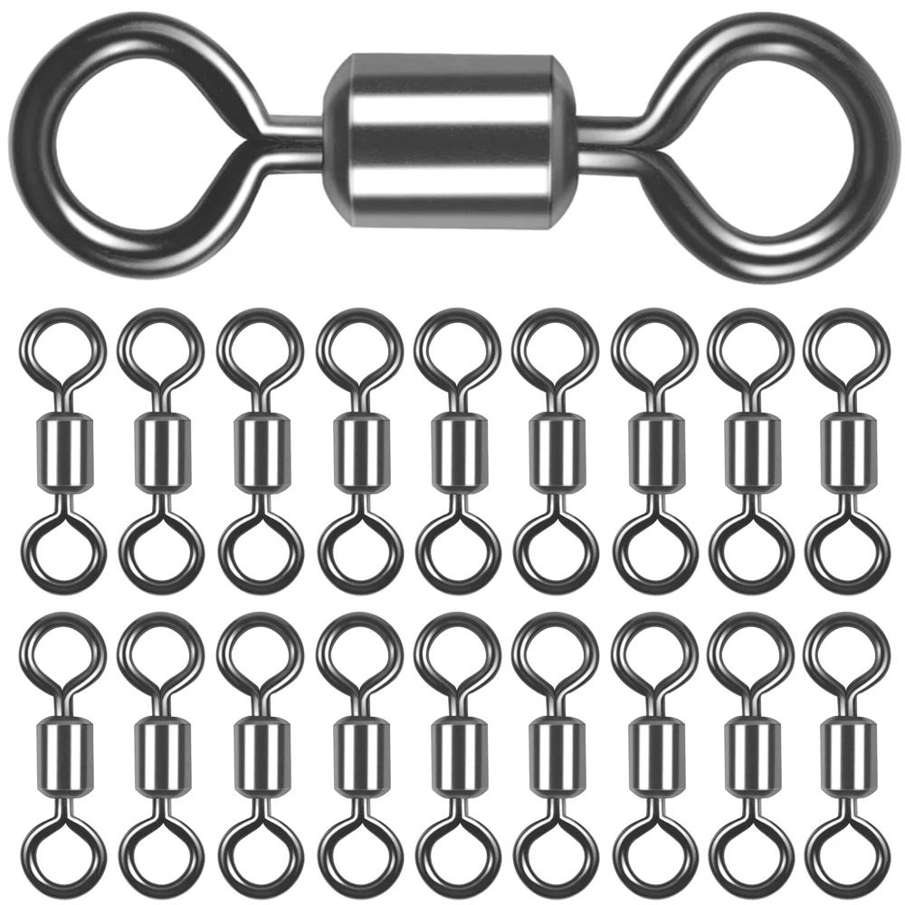 Giratorios de pesca barril rodante conector de acero inoxidable