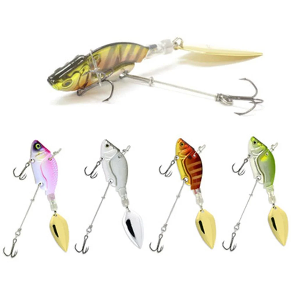 Señuelo VIB de pesca de Metal, cebo giratorio de cola que se hunde, cebos Bibe para lubina, perca, Crankbait duro de tiro largo, 44mm/13,6g - imagen 2