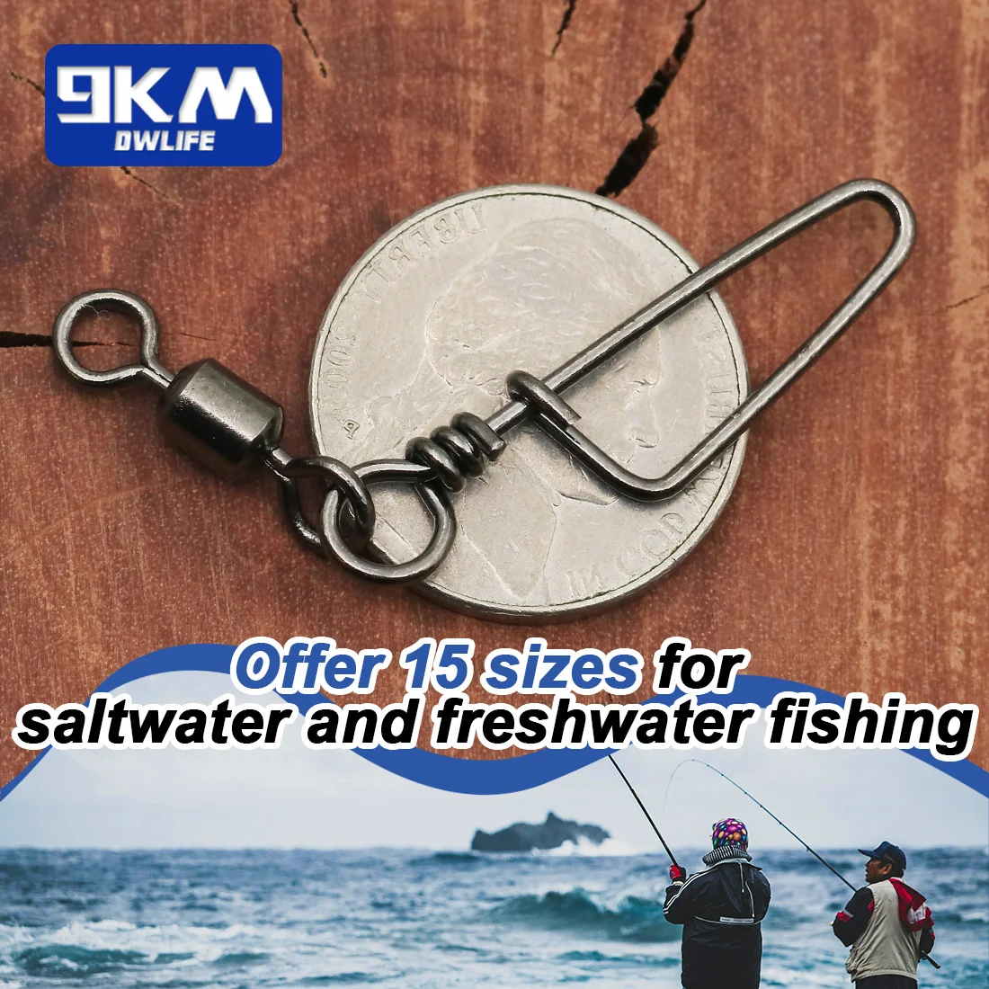 Clip cambio rápido acero inoxidable para pesca en agua salada - imagen 4