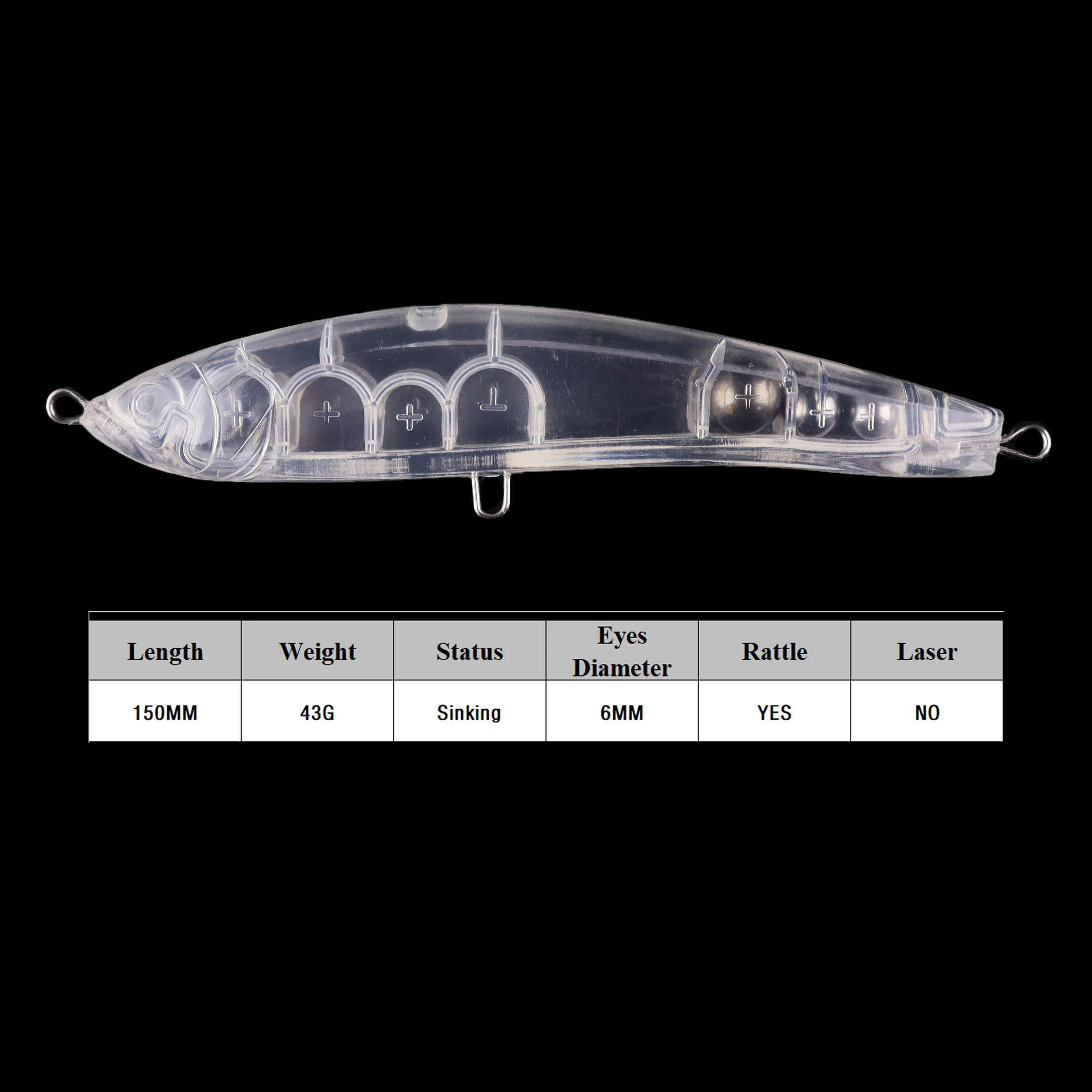 Chan'sHuang, 10 Uds., cebo en blanco sin pintar, 15cm, 43g, sonajero de hundimiento lento, lápiz, señuelo de pesca Artificial hecho a mano - imagen 2