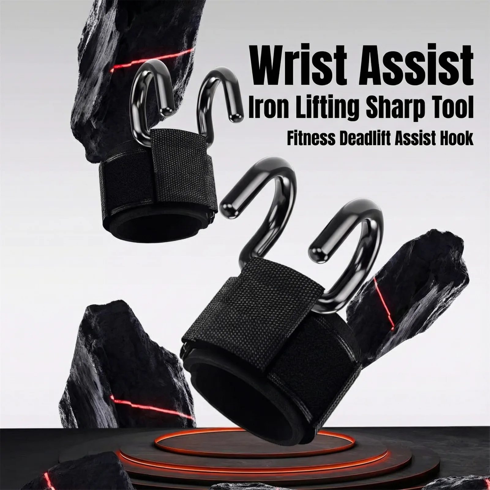 Ganchos de asistencia para dominadas, correas de soporte de muñeca antideslizantes gruesas para barra de dominadas, gimnasio al aire libre, entrenamiento, equipo de entrenamiento de peso muerto - imagen 4