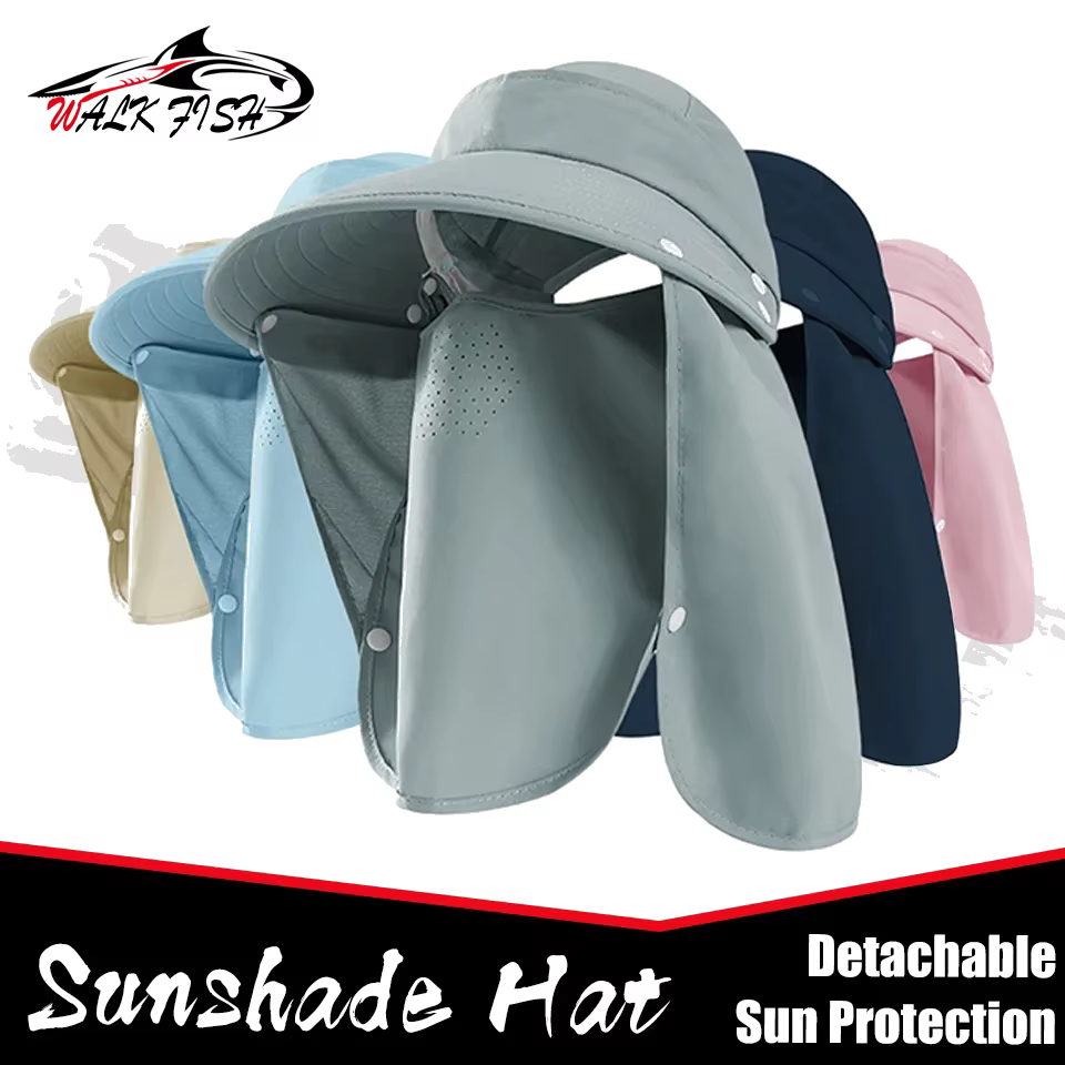 WALK FISH Sombrero de Pesca Solar – Ala ancha transpirable desmontable - imagen 2