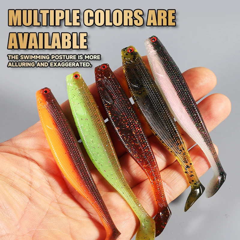 Nuevo supercontinente ShadTeez t-tail 50mm 70mm 100mm Pike Zander Predator pesca ojos 3d señuelo suave Señuelos de pesca - imagen 4