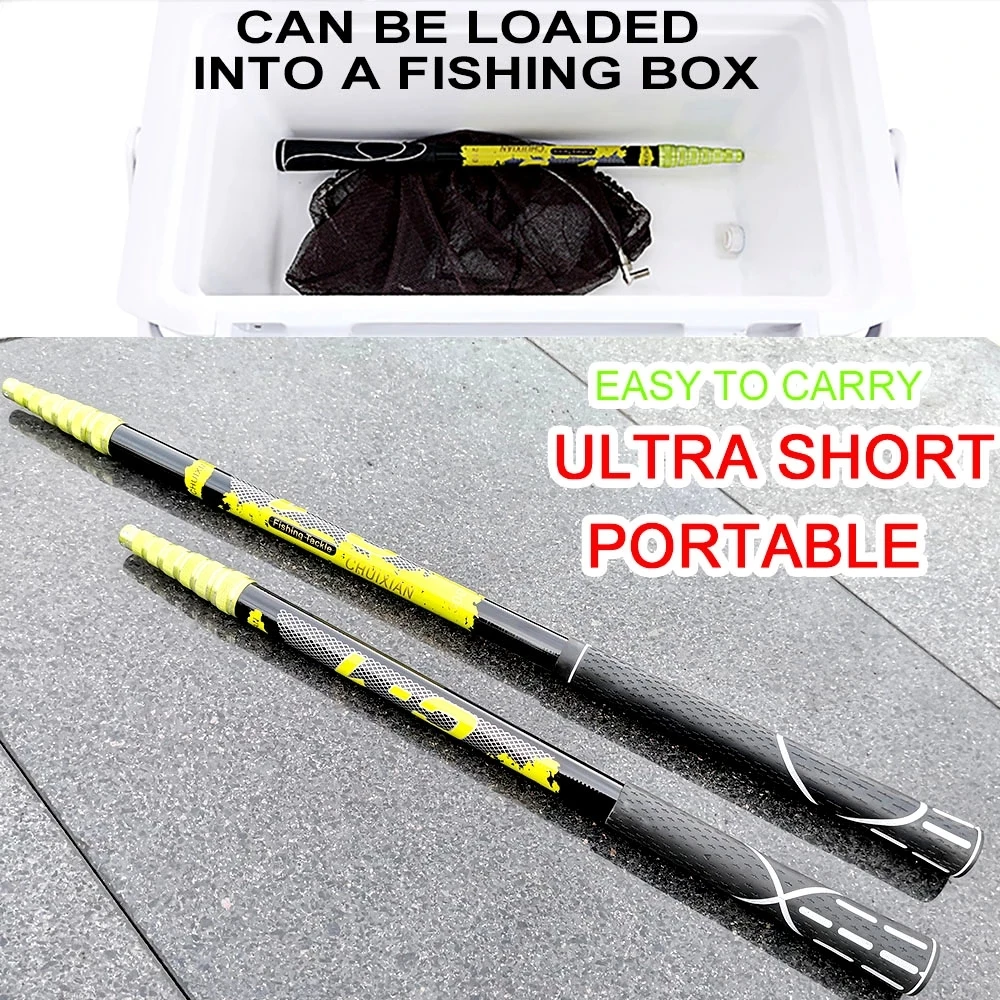JOSBY-red de pesca de carbono de alta calidad, aparejos de pesca con mango telescópico plegable, 4M, 3M - imagen 4