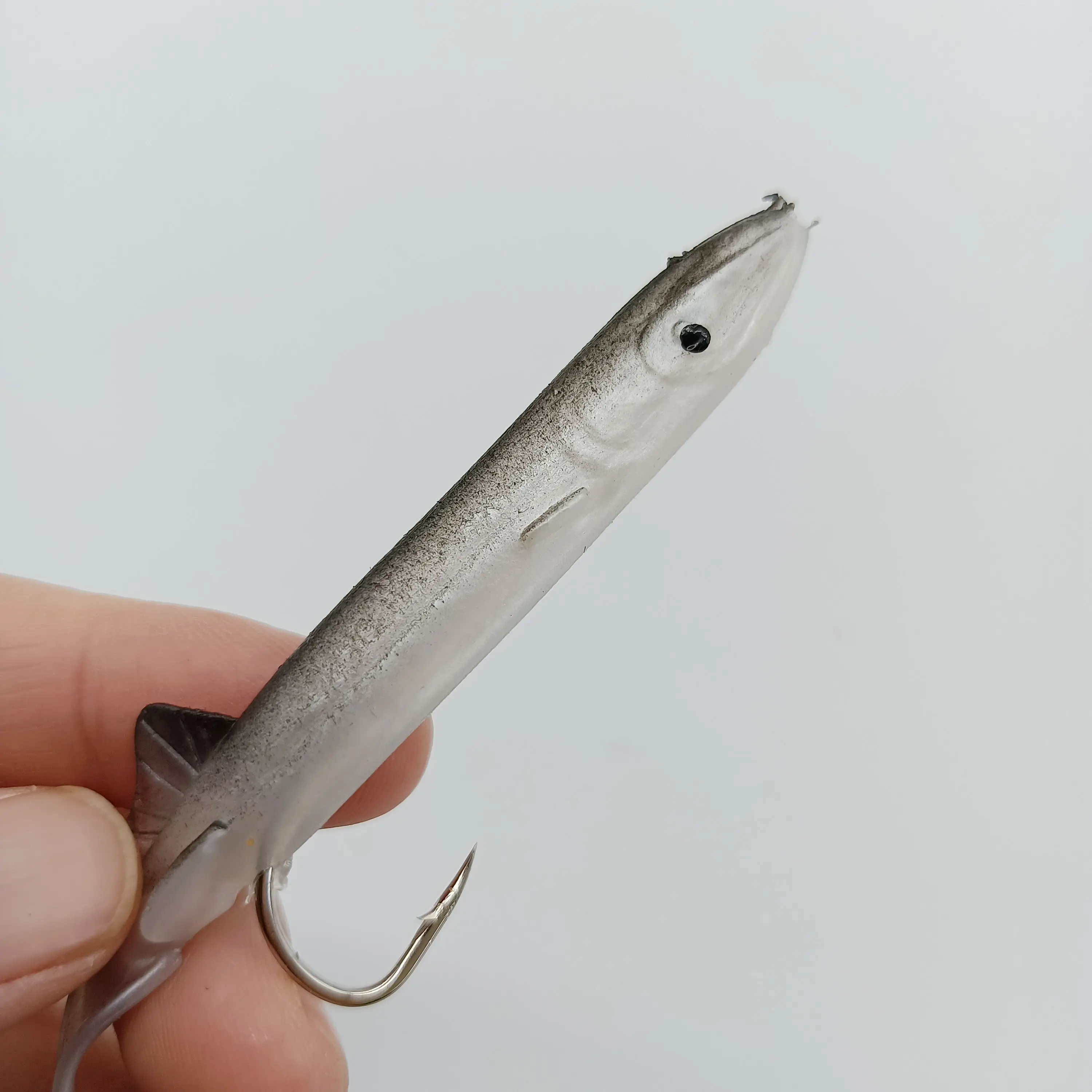 DUODUOYU 5 uds Anguila Shad señuelo de Pesca 115mm/4g cebo suave con juego de anzuelos afilados para aparejos de Pesca de lubina plomo cebo suave Wobblers Pesca - imagen 5