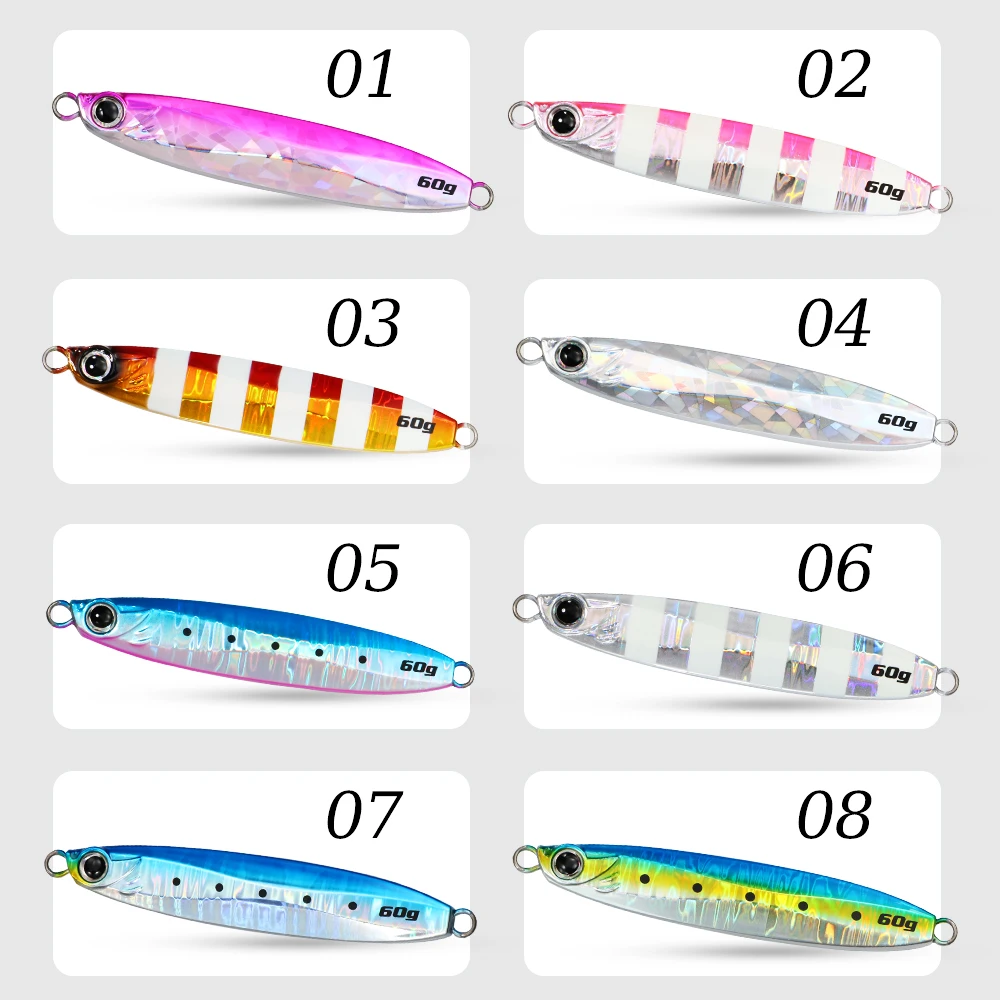 JIGGINGPRO 35g 45g 60g 80g 100g Coltsniper plantillas de Metal Japón señuelo de Jigging de fundición larga señuelo de pesca de mar - imagen 4