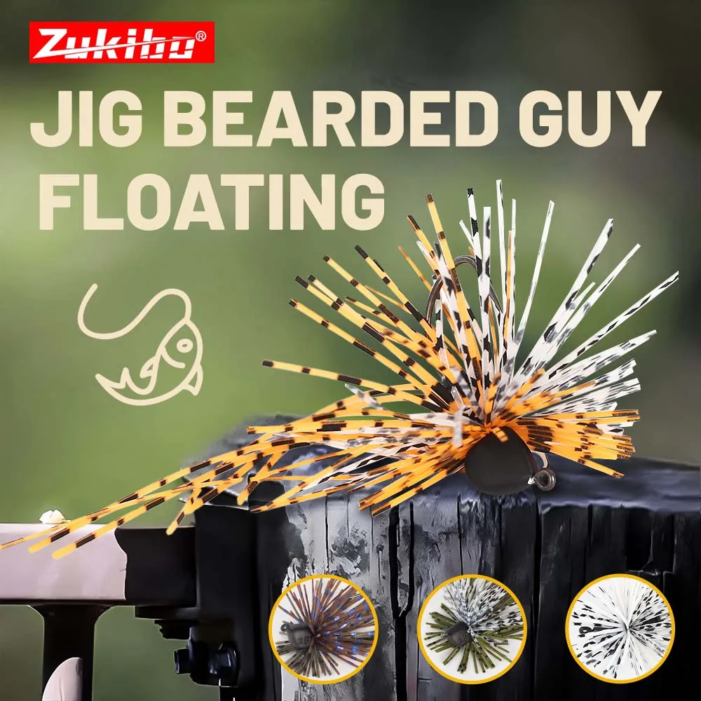 ZUKIBO Barba Lao Lead Head – Falda de goma anticolgante con giratorio