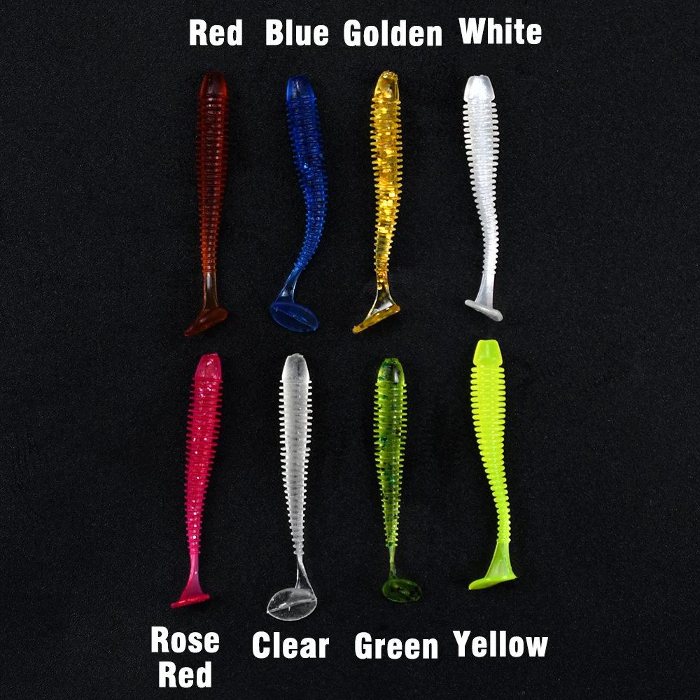 18 uds/20 piezas Uds 5cm/0,6g gusanos de silicona cebo suave Jigging Wobblers señuelo de pesca anzuelos conjunto de Swimbaits artificiales para aparejos de carpa lubina - imagen 3