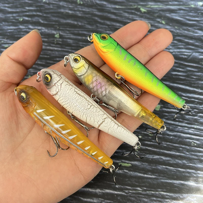 Señuelos de Pesca de lápiz de hundimiento lento, cebo Artificial de agua salada y dulce, Wobbler para trucha, lubina, Swimbait, suministros, 71mm, 7g - imagen 3