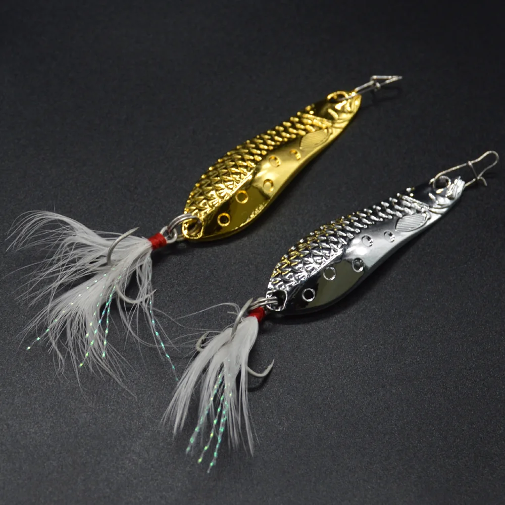 Cucharilla de pesca artificial cocodrilo con anzuelo triple - imagen 3