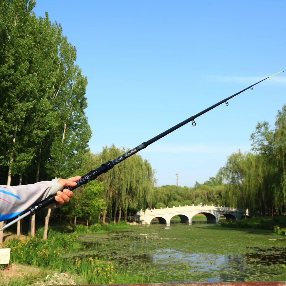 GHOTDA 2,1/2,4/2,7/3,0/3,6/4,5 M alimentador de caña de pescar de carpa dura FRP caña de pescar telescópica de fibra de carbono asiento de carrete extraíble - imagen 5