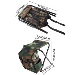 Mochila de pesca 2 en 1 con portasillas plegable de gran capacidad