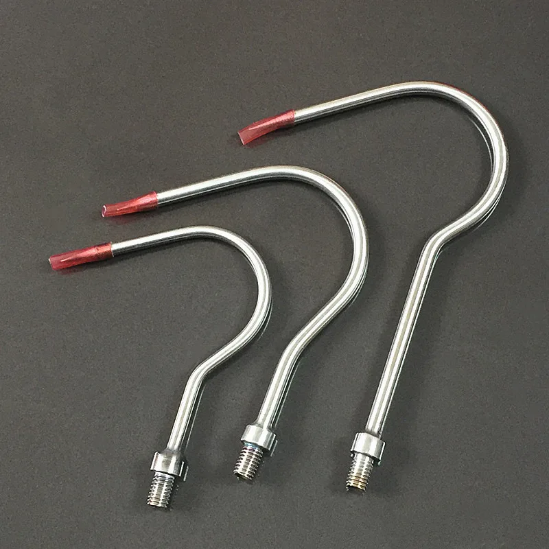 Anzuelos grandes curvos para pesca en hielo, herramientas de pesca de acero inoxidable sin púas, anzuelos de anclaje, herramientas de anzuelos rodantes - imagen 3