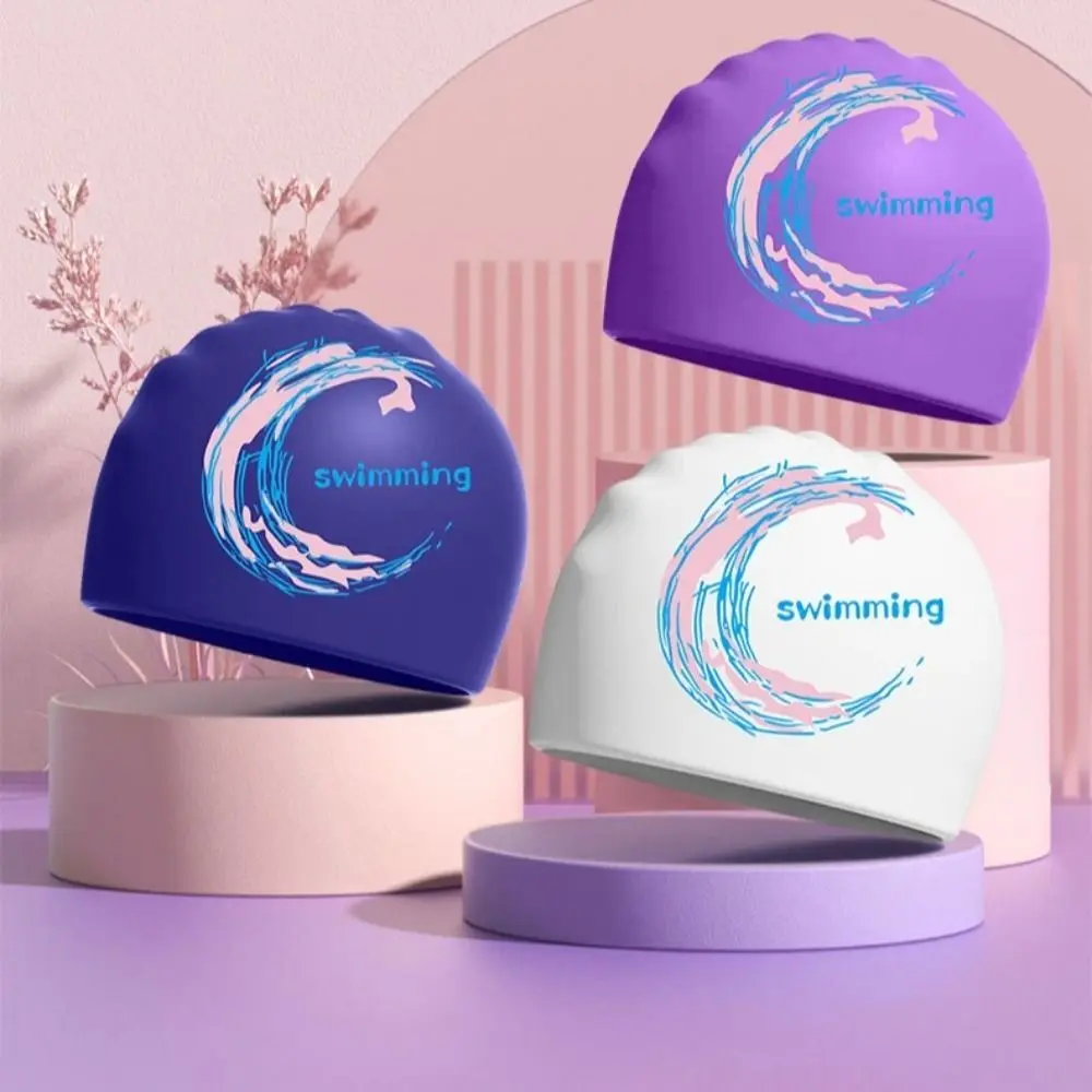 Moon gorro de natación para adultos, accesorio elástico de buceo con estrella, protege las orejas, impermeable, para piscina - imagen 2