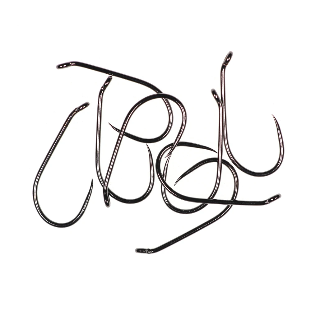 ICERIO-anzuelo de pesca con mosca seca, anzuelo de pesca forjado, Ojo de abajo, sin púas, CDC Mayfly Emerger, 100 Uds.