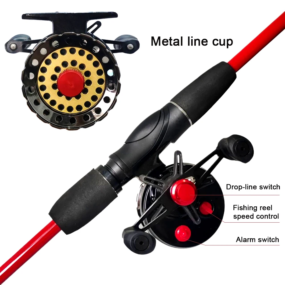 Carrete de pesca en hielo GHOTDA, carrete de árbol grande de Metal liso para invierno, carretes de fundición, mano derecha/izquierda para pesca en hielo, arrastre de invierno de 5KG - imagen 4