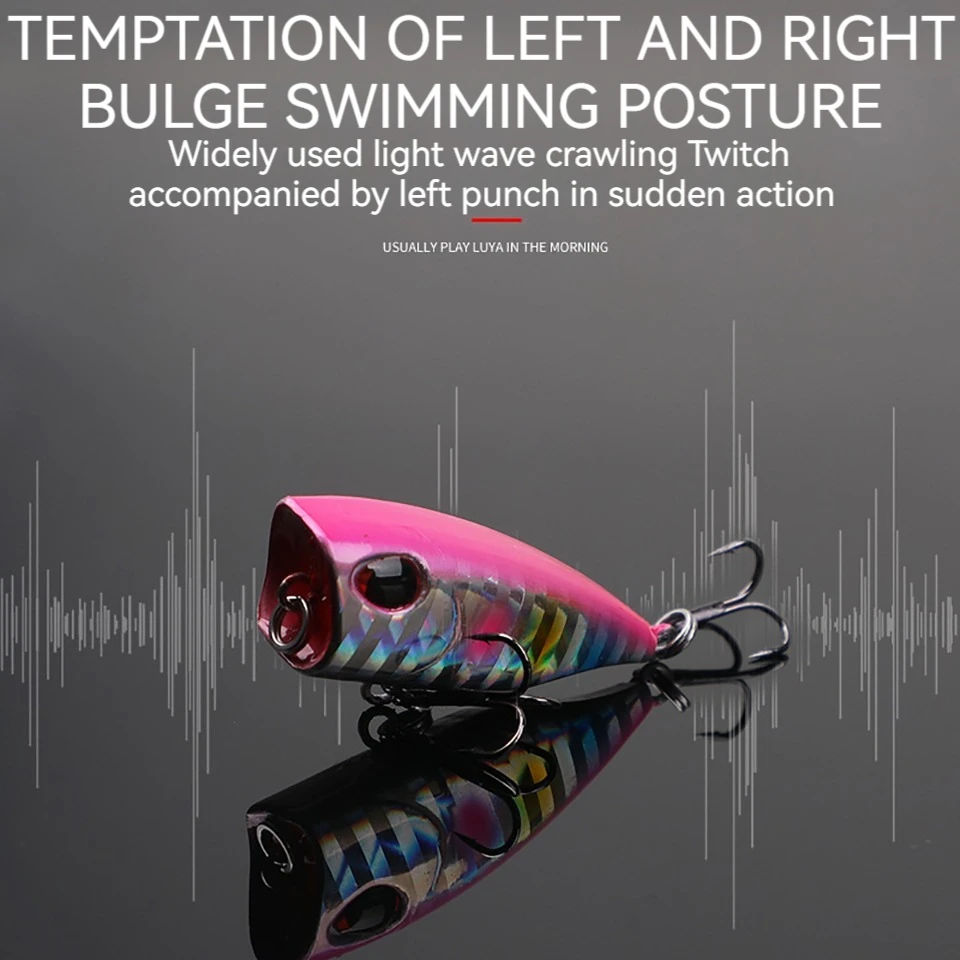 WALK FISH-Mini señuelo de Pesca Popper, 1 piezas, 40mm, 3,5g, cebo Topwater Isca, plástico duro Artificial, Wobbler Crankbait para Pesca de perca - imagen 2