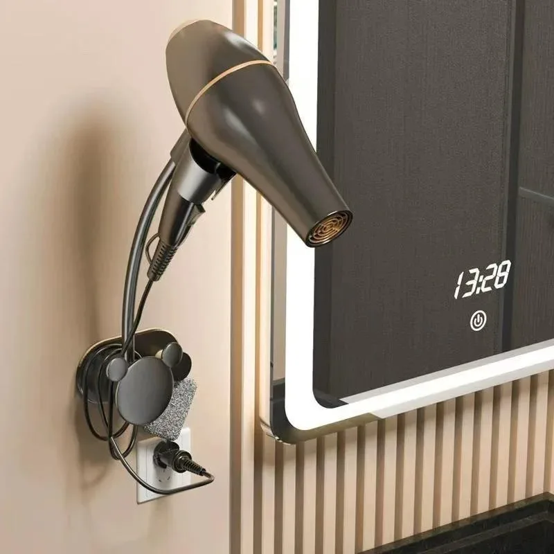 Estante de almacenamiento Universal ajustable para colgar en la pared, sin manos, estante de baño, soporte para secador de pelo, estante de baño sin perforación - imagen 4