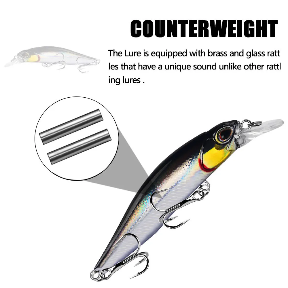 Señuelo de pesca de pececillos, 1 piezas, 9cm, 10,5g, Crankbaits, Wobblers para Lucio, aparejos de pesca - imagen 3